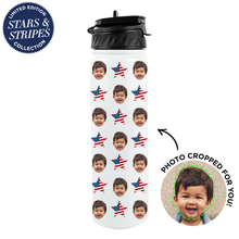 Load image into Gallery viewer, Personalized Stars and Stripes Water Bottle