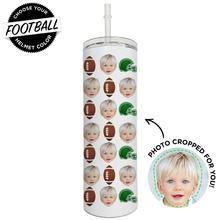 Load image into Gallery viewer, Personalized Football Skinny Tumbler