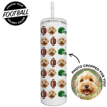 Load image into Gallery viewer, Personalized Pet Football Skinny Tumbler