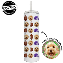 Load image into Gallery viewer, Personalized Pet Football Skinny Tumbler