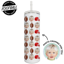 Load image into Gallery viewer, Personalized Football Skinny Tumbler