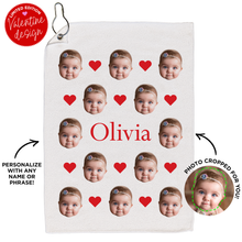 Load image into Gallery viewer, Personalized Heart Baby Golf Towel