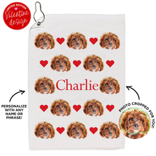 Load image into Gallery viewer, Personalized Heart Pet Golf Towel