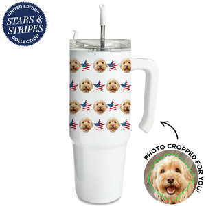 Personalized Pet Stars and Stripes Large Tumbler