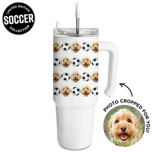 Personalized Pet Soccer Large Tumbler