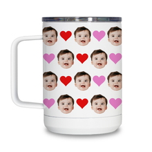 Load image into Gallery viewer, Personalized Heart Pattern Travel Mug

