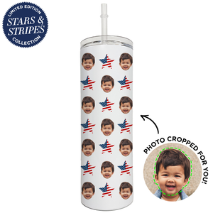 Personalized Stars and Stripes Skinny Tumbler