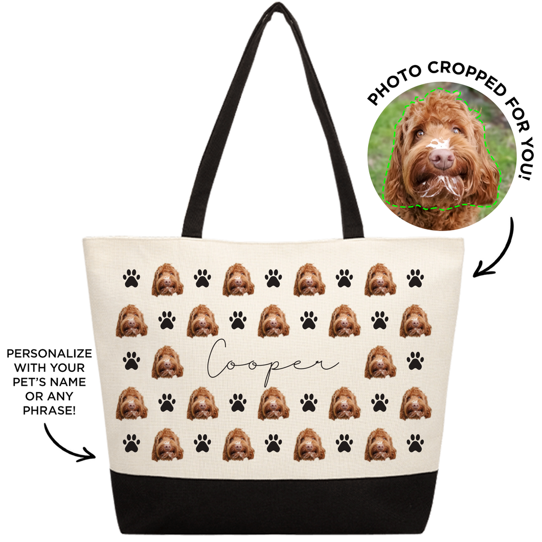 Personalized Pet Pattern Tote Bag