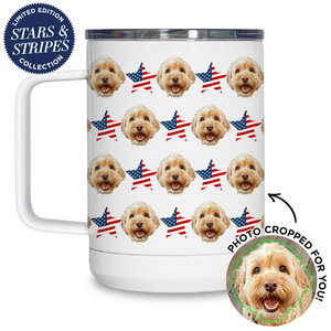 Personalized Pet Stars and Stripes Travel Mug
