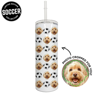 Personalized Pet Soccer Skinny Tumbler