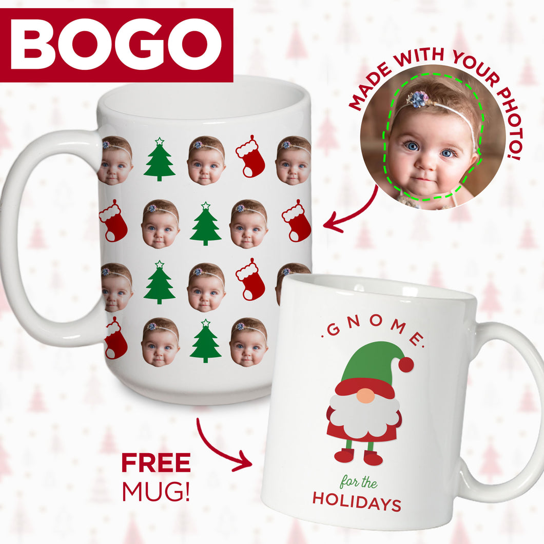BOGO: Personalized Mug + 11 oz Gnome Mug