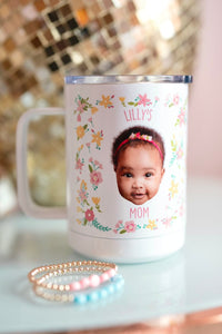 Personalized Baby Flower Travel Mug