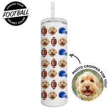 Load image into Gallery viewer, Personalized Pet Football Skinny Tumbler
