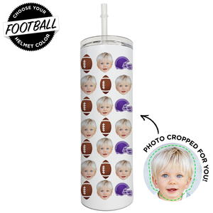 Personalized Football Skinny Tumbler