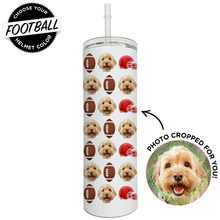 Load image into Gallery viewer, Personalized Pet Football Skinny Tumbler

