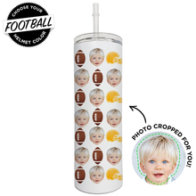 Load image into Gallery viewer, Personalized Football Skinny Tumbler
