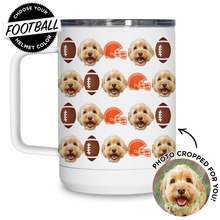 Load image into Gallery viewer, Personalized Pet Football Travel Mug
