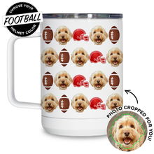 Load image into Gallery viewer, Personalized Pet Football Travel Mug
