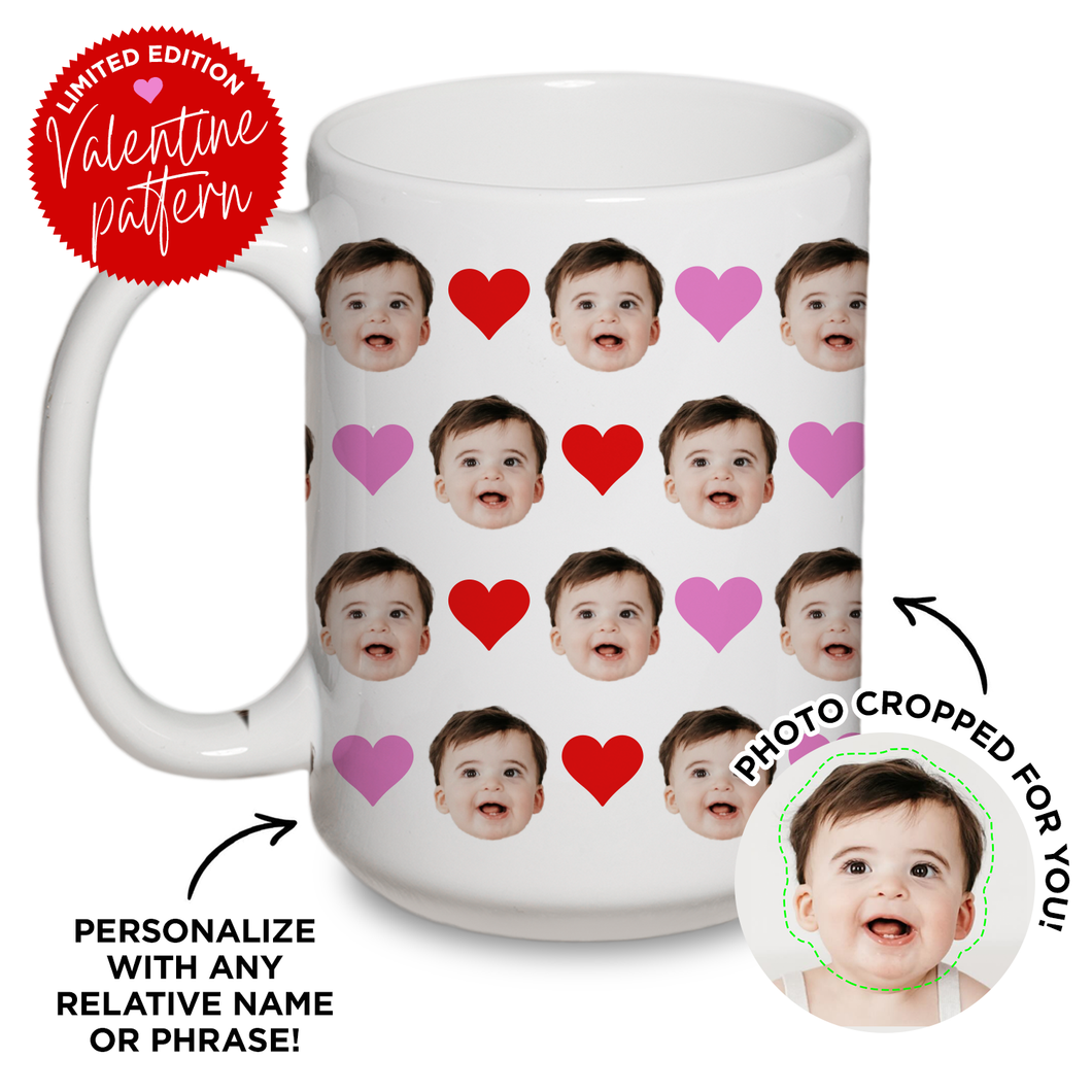 Personalized Heart Pattern Mug