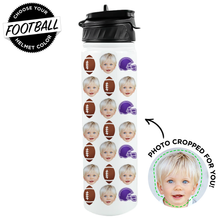 Load image into Gallery viewer, Personalized Football Water Bottle
