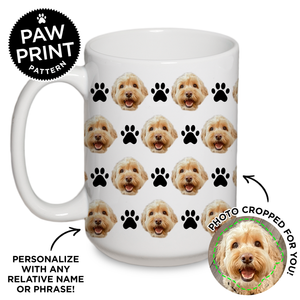 Personalized Paw Pattern Mug