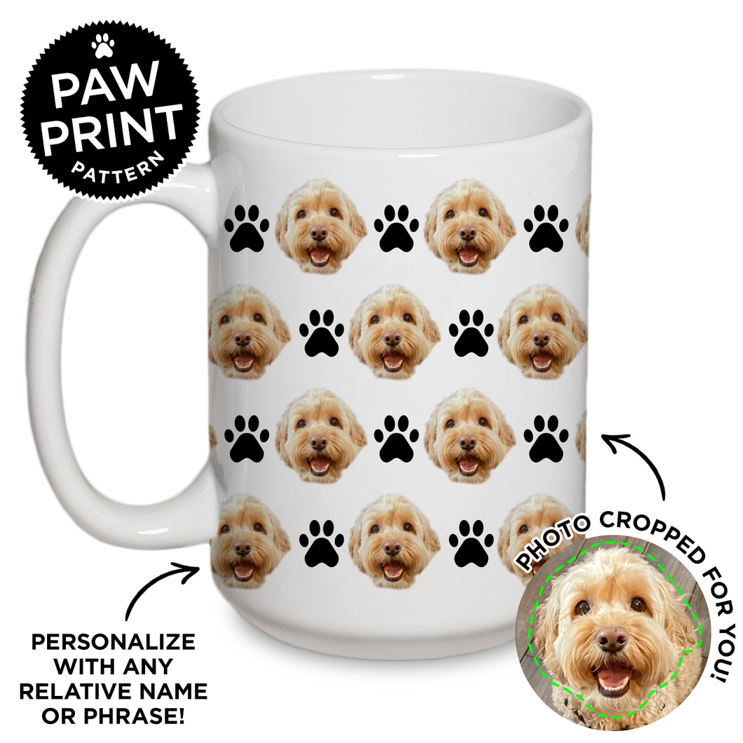 Personalized Paw Pattern Mug