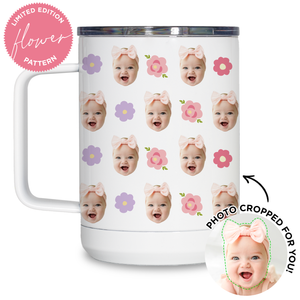 Personalized Flower Pattern Travel Mug