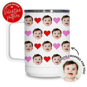 Personalized Heart Pattern Travel Mug