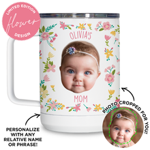 Load image into Gallery viewer, Personalized Baby Flower Travel Mug
