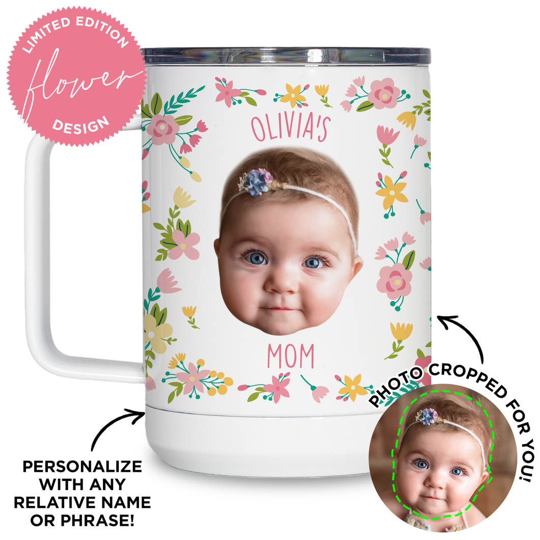 Personalized Baby Flower Travel Mug
