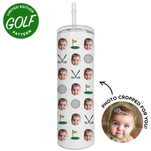 Personalized Golf Pattern Skinny Tumbler