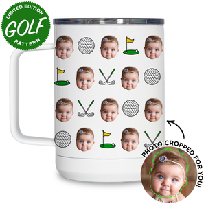 Personalized Golf Pattern Travel Mug
