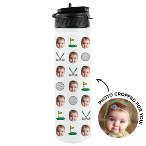 Personalized Golf Pattern Water Bottle