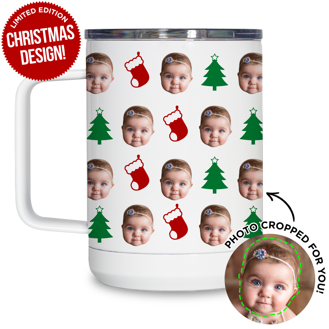 Personalized Christmas Pattern Travel Mug