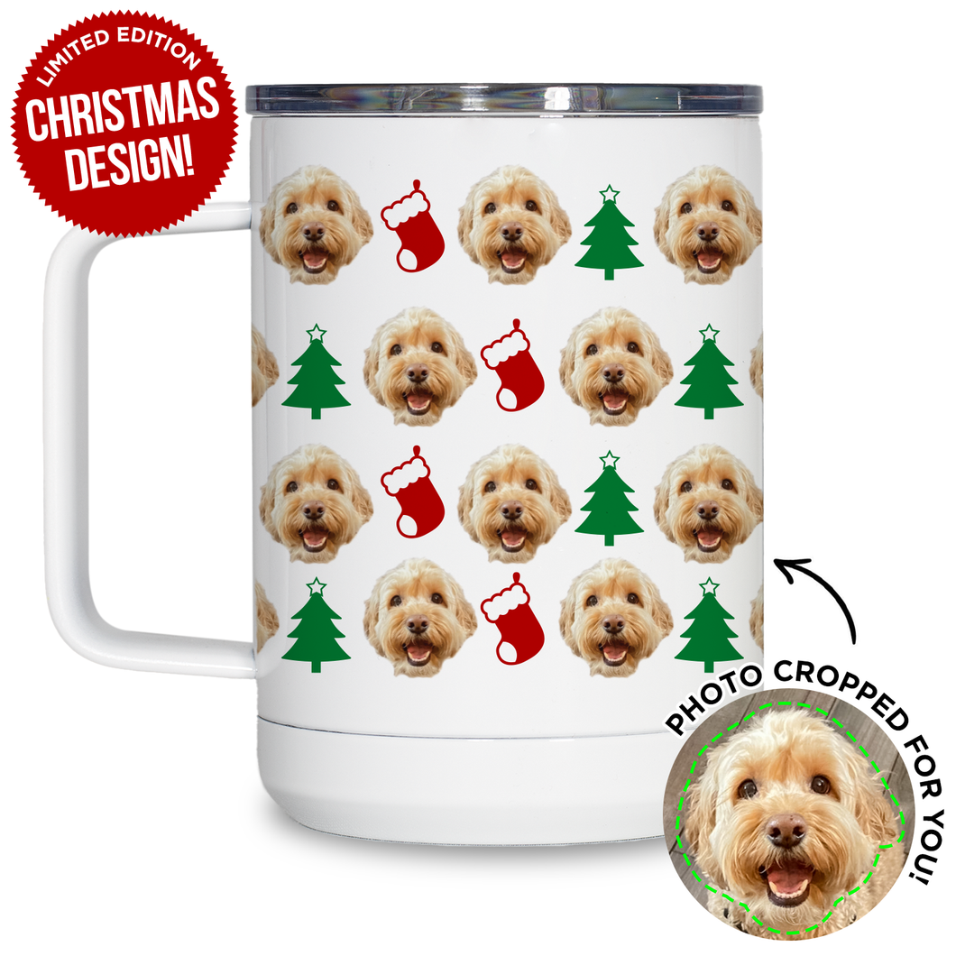 Personalized Pet Christmas Pattern Travel Mug