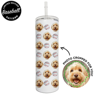 Personalized Pet Baseball Skinny Tumbler