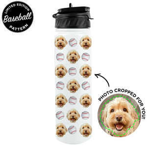 Personalized Pet Baseball Water Bottle