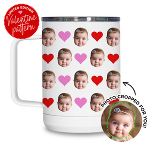 Personalized Heart Pattern Travel Mug