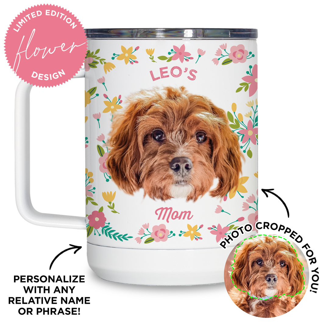 Personalized Pet Flower Travel Mug
