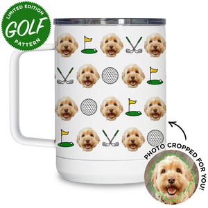 Personalized Pet Golf Pattern Travel Mug