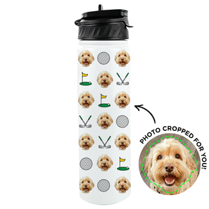 Personalized Pet Golf Pattern Water Bottle