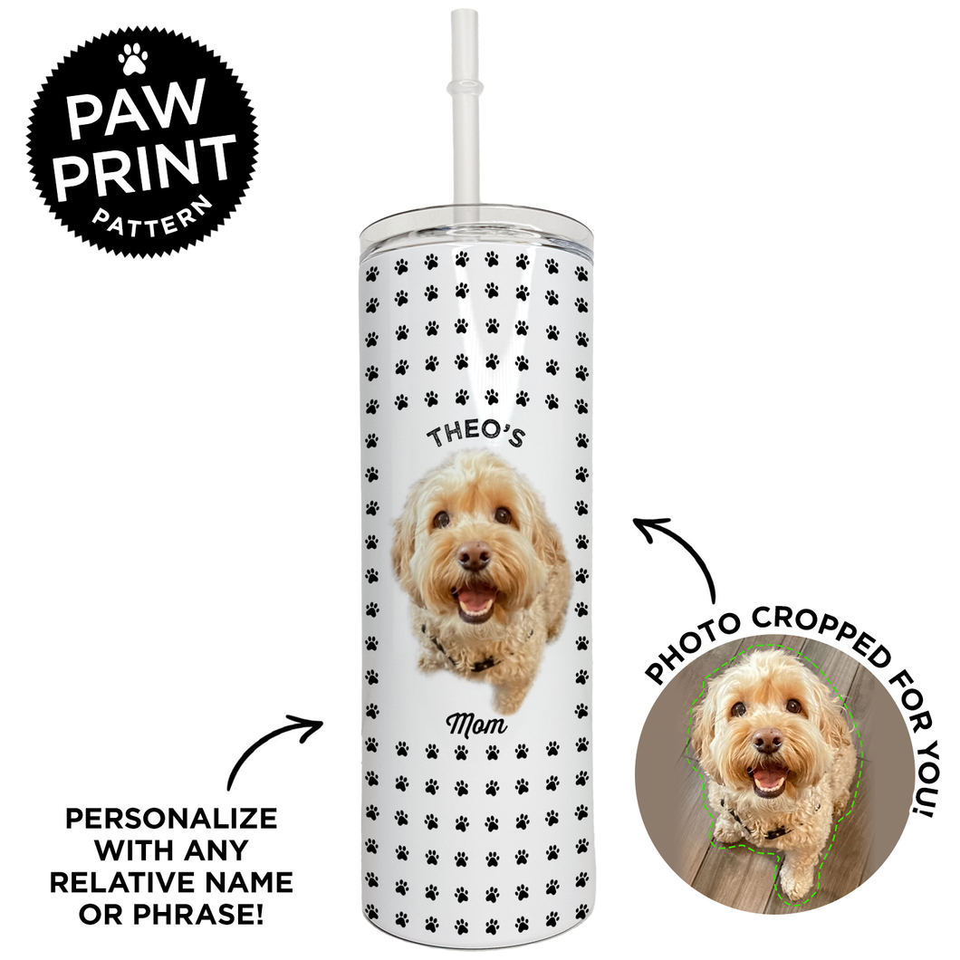 Personalized Paw Print Skinny Tumbler