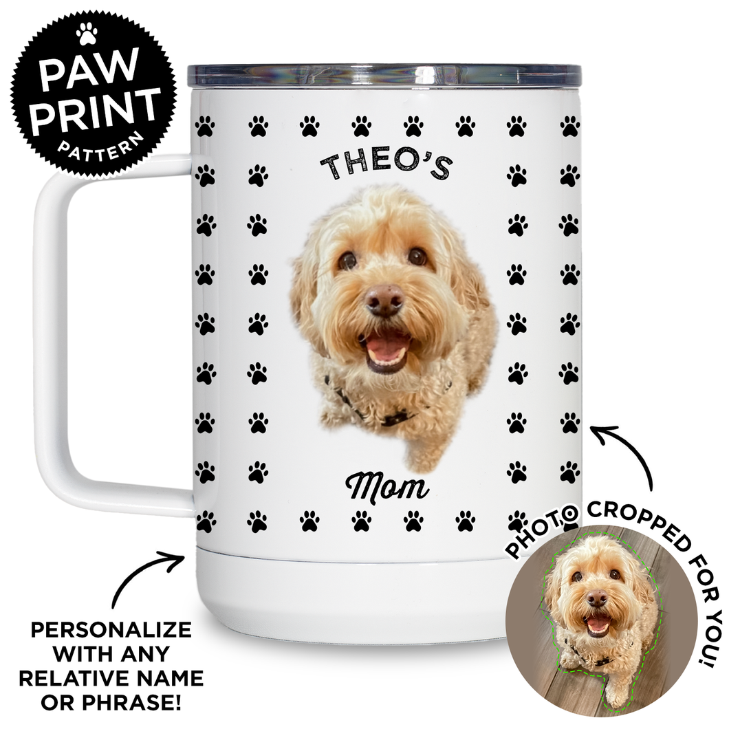 Personalized Paw Print Travel Mug