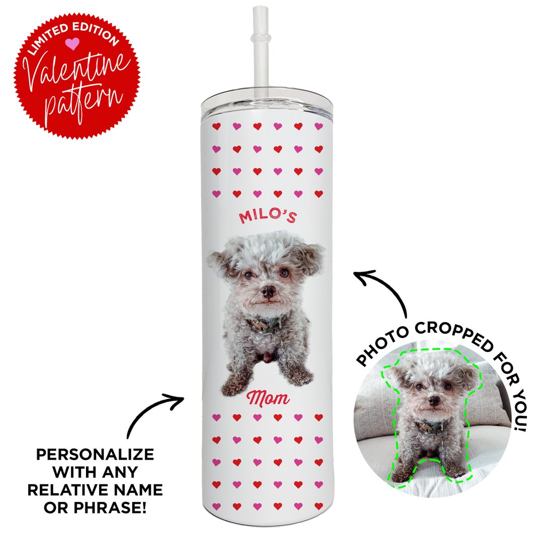 Personalized Pet Heart Skinny Tumbler