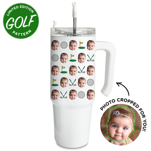 Personalized Golf Pattern Large Tumbler