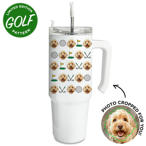 Personalized Pet Golf Pattern Large Tumbler