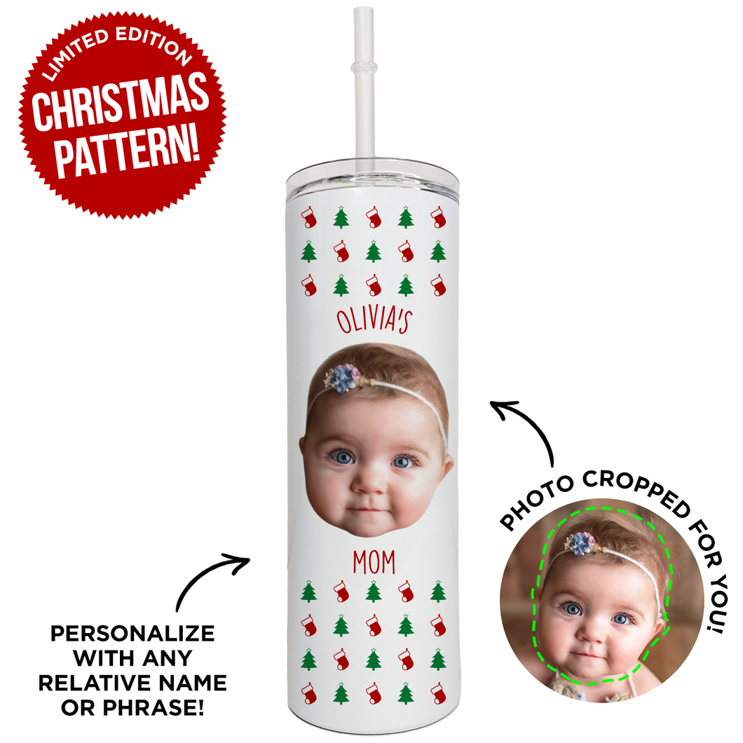 Personalized Baby Christmas Skinny Tumbler