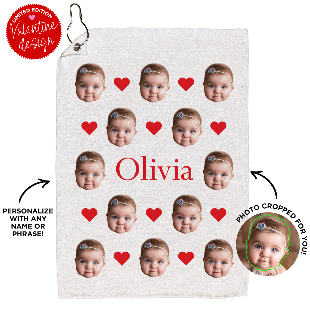 Personalized Heart Baby Golf Towel
