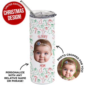 Personalized Baby Holiday Skinny Tumbler