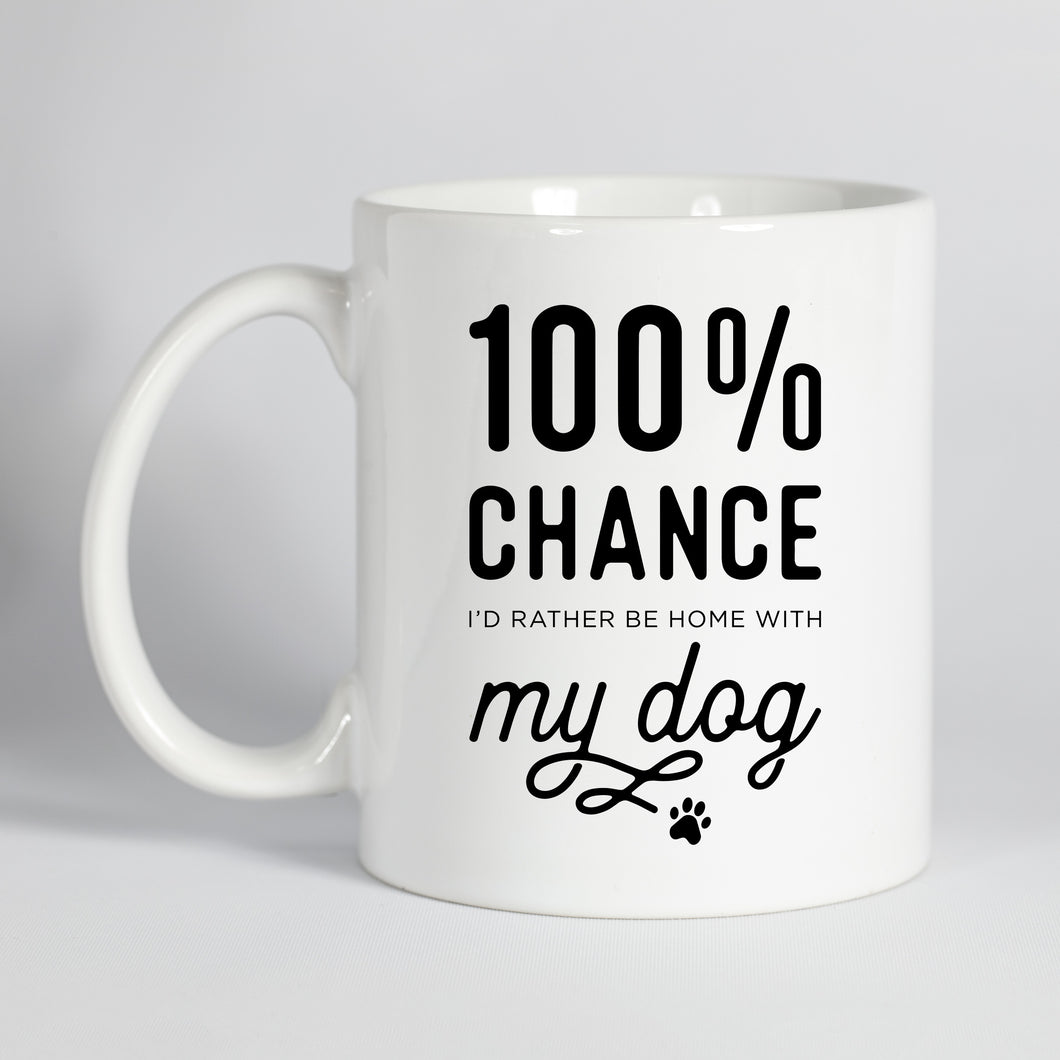 100% Chance I'd Rather Be Home With My Dog Mug